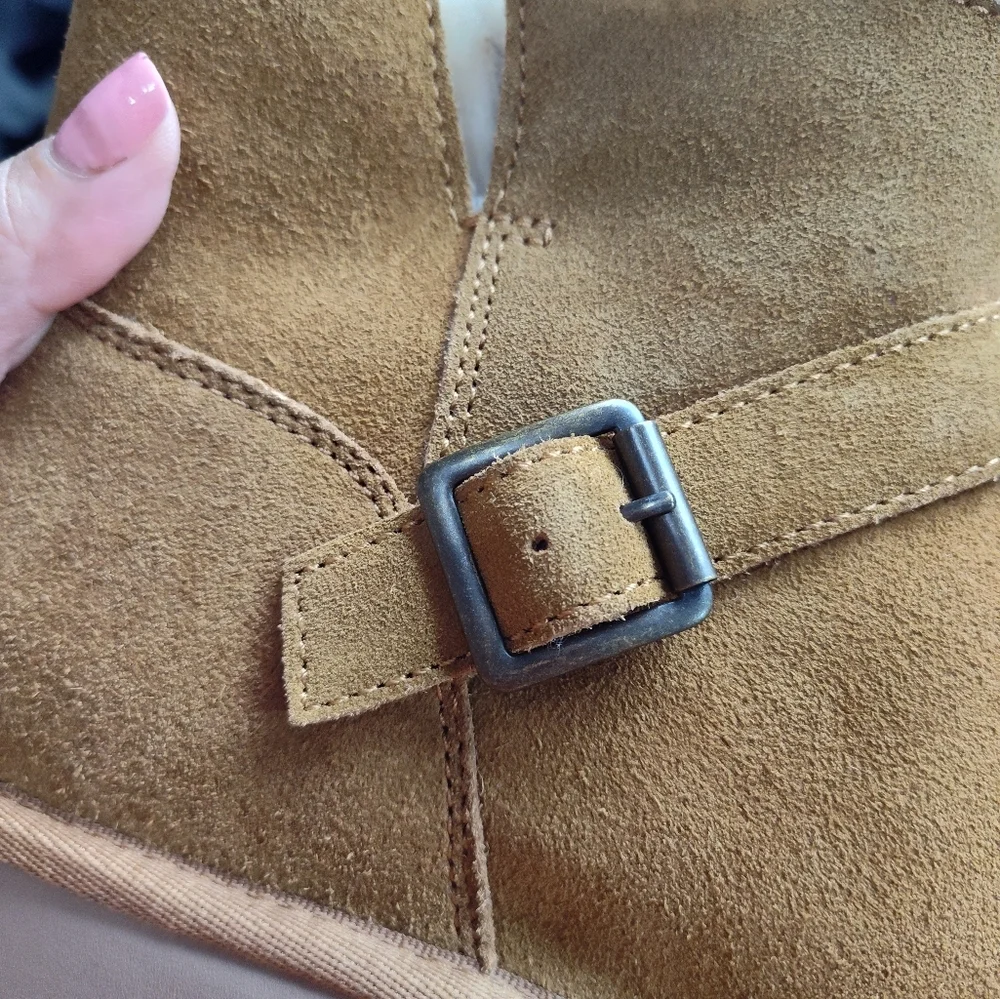 New UGG Koolaburra Suede Wedge Kelissa Mini Winter Boot In Tan 🤎 Size 10_13
